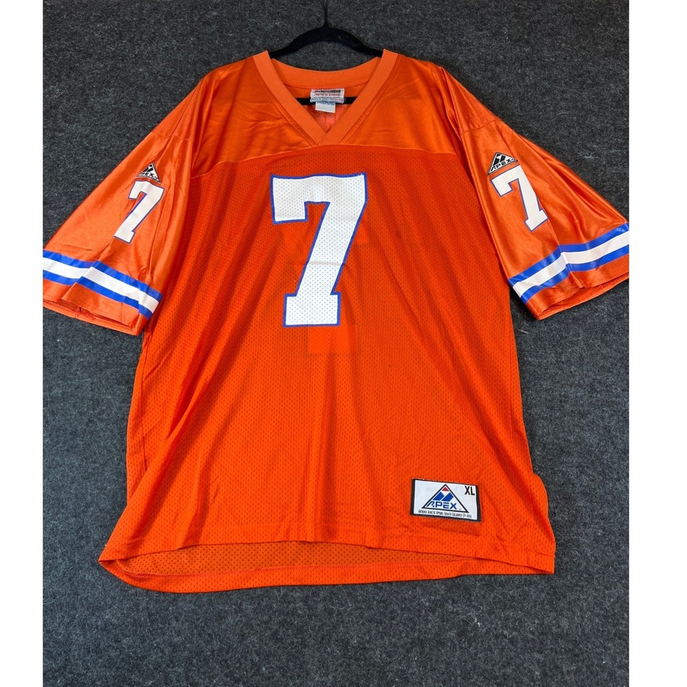 Vintage 90s John Elway Denver Broncos Jersey Orange Mens XL NFL 7 Mesh Apex One